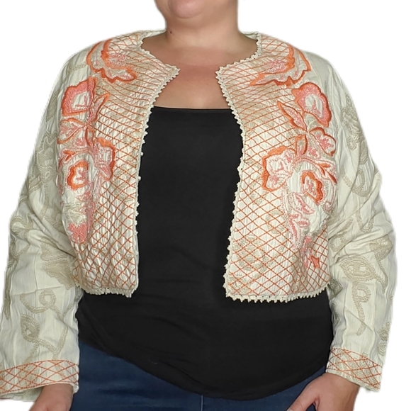 Soft Surroundings Twin Garlands Bolero Jacket 1X - Picture 4 of 7